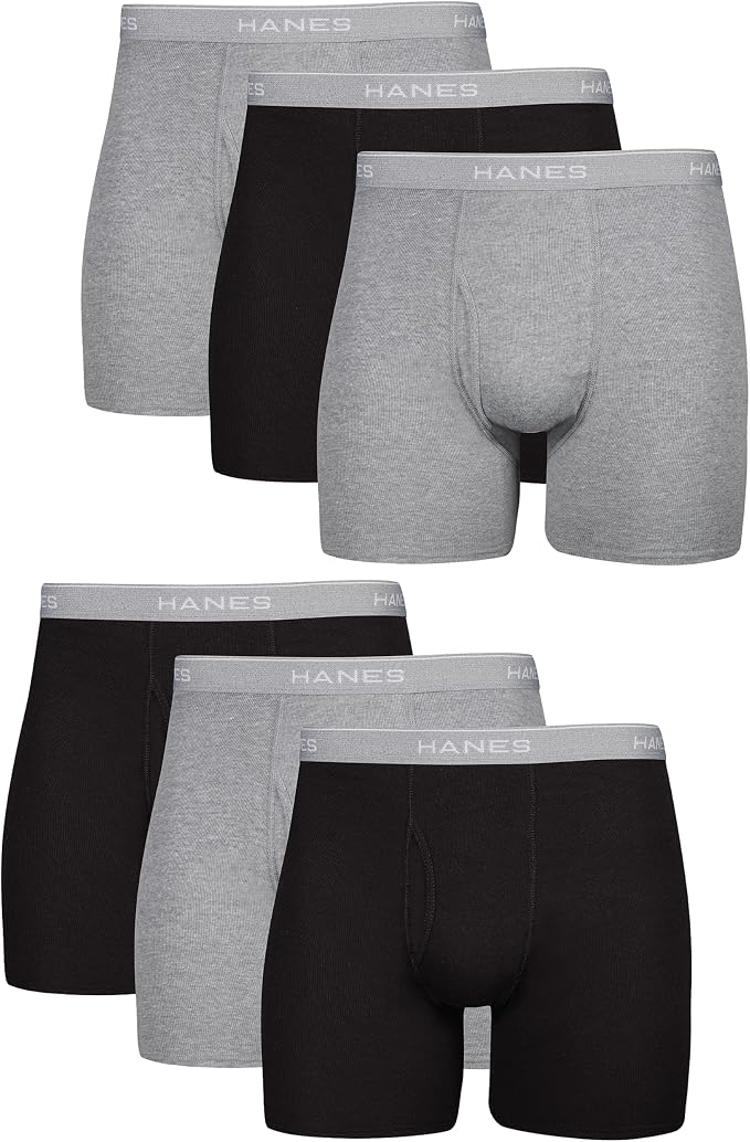 Hanes men's cotton boxer briefs pack