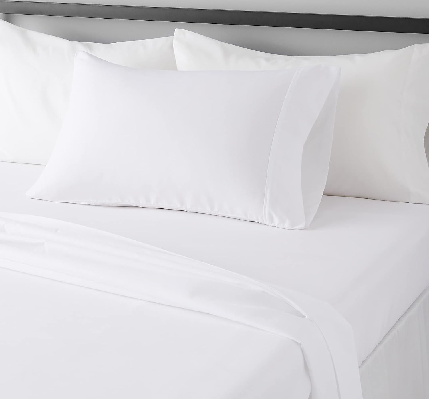 Amazon Basics bright white twin microfiber sheet set