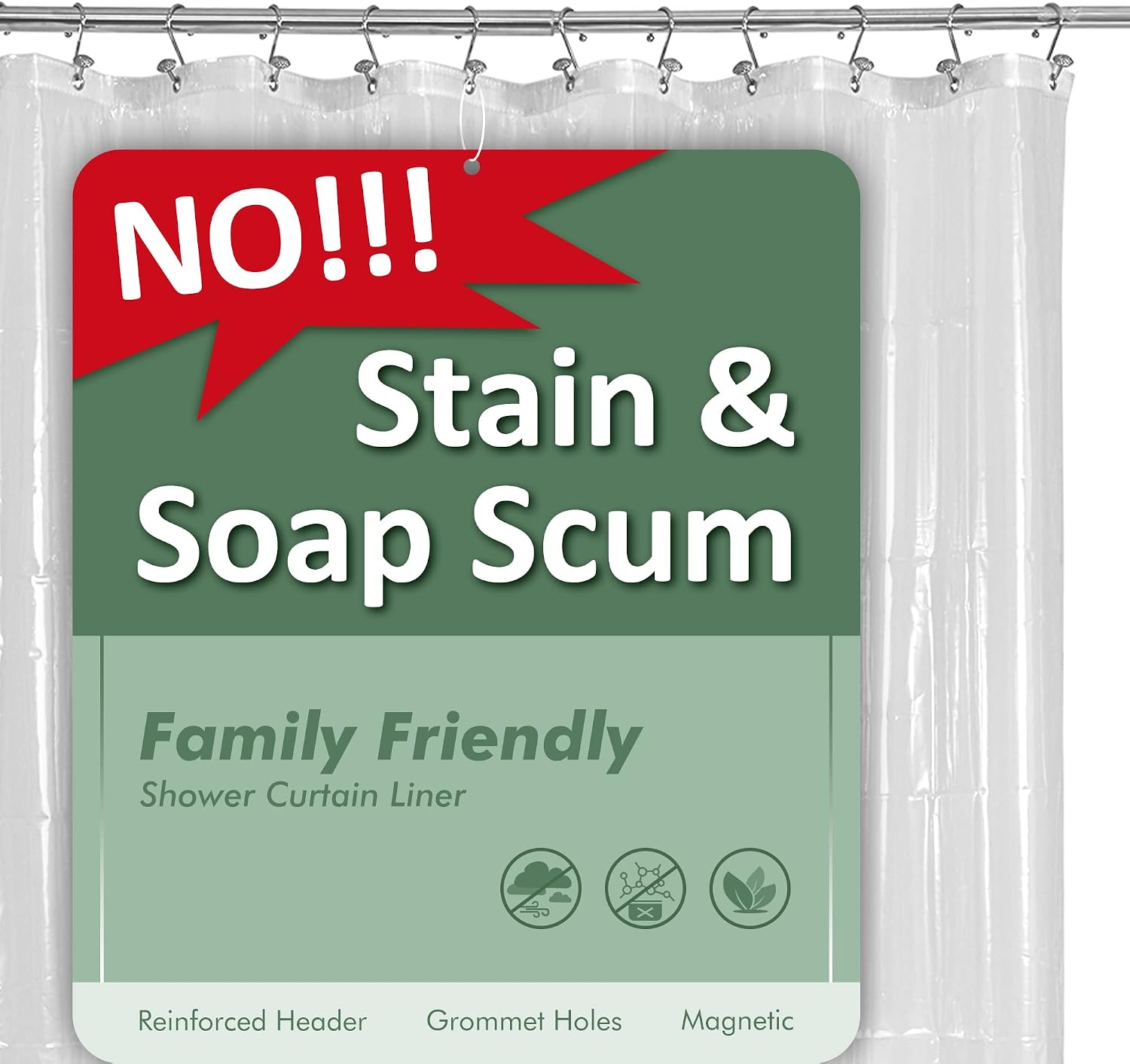 Clear Barossa Design shower curtain liner